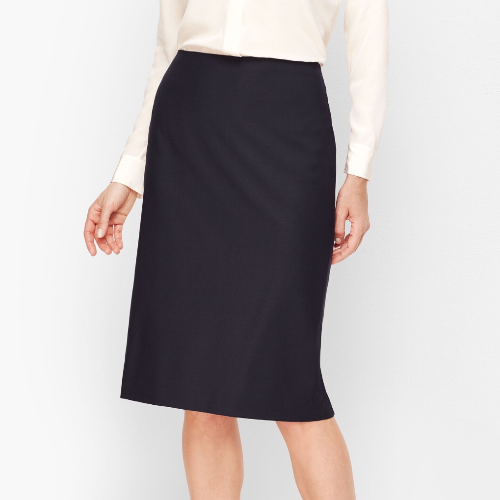 Vintage Sag Harbor Black Wool Pencil Skirt Career/Office Midi Business Sz Medium